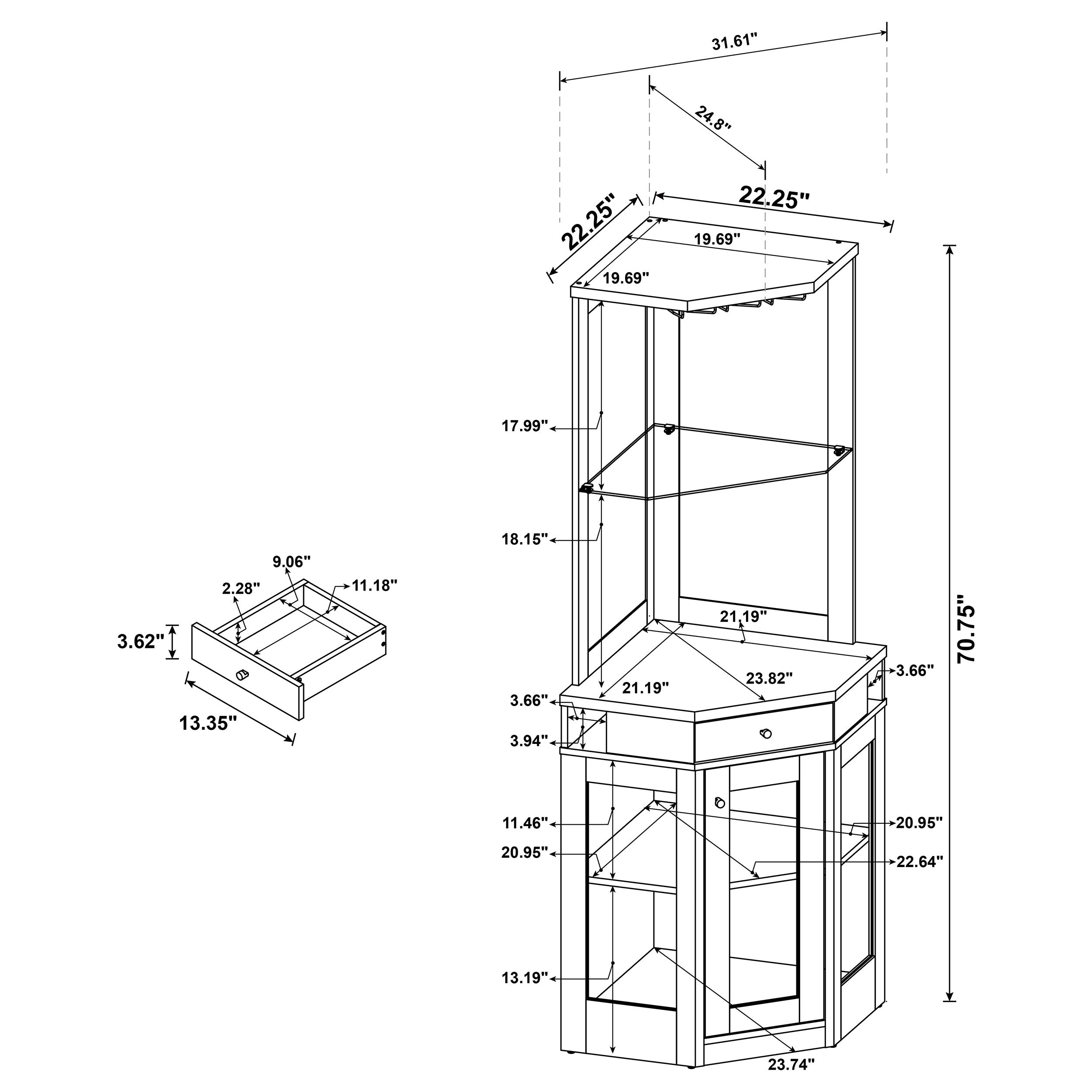 Alviso Corner Bar Cabinet - Luxe Home Furnishings (Jersey City, NJ)