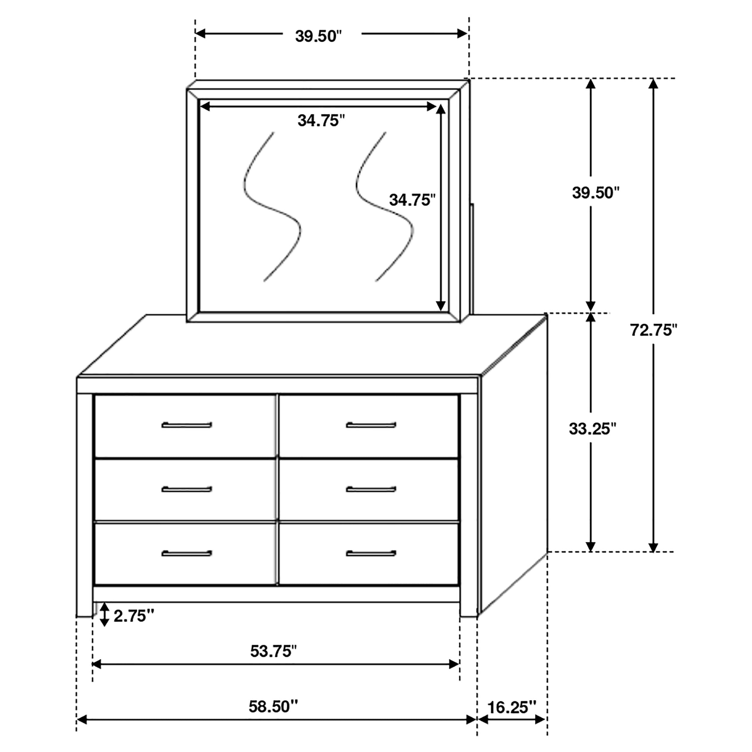 Brantford Dresser with Mirror - Luxe Home Furnishings (Jersey City, NJ)