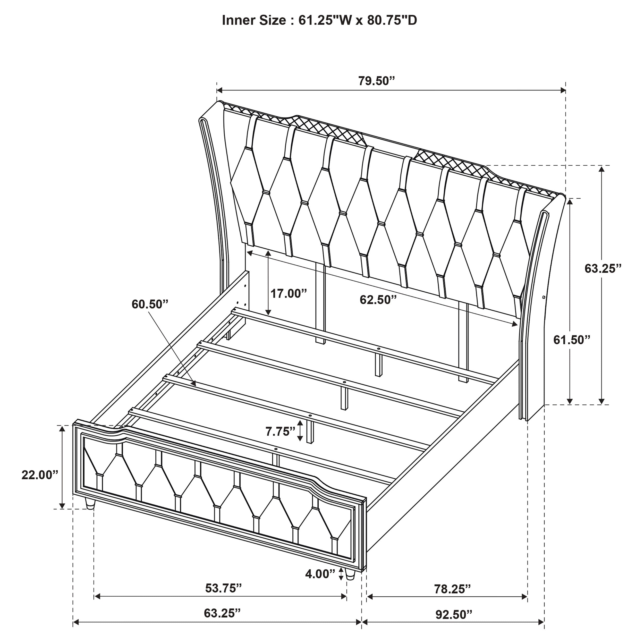 Lorient Wingback Bed with LED Lighting - Luxe Home Furnishings (Jersey City, NJ)