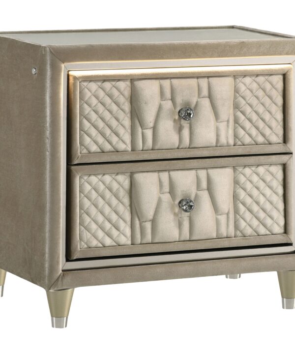 Lorient Nightstand with LED Lighting - Luxe Home Furnishings (Jersey City, NJ)
