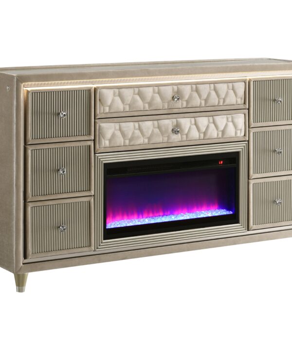 Lorient LED Dresser with Flame Visualizer - Luxe Home Furnishings (Jersey City, NJ)