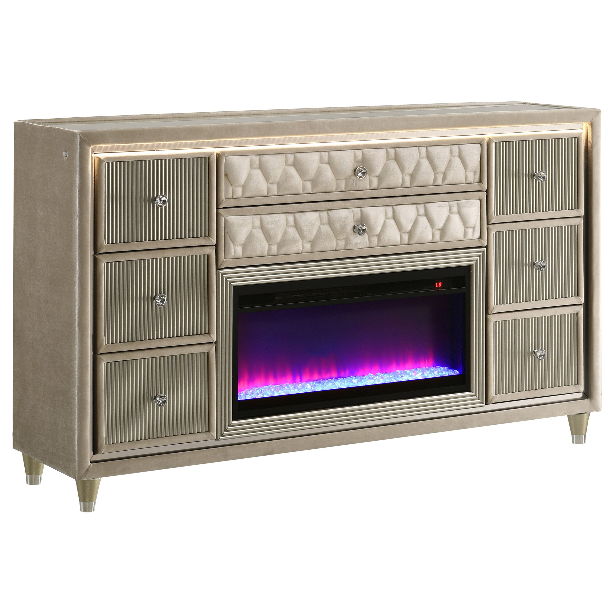 Lorient LED Dresser with Flame Visualizer - Luxe Home Furnishings (Jersey City, NJ)