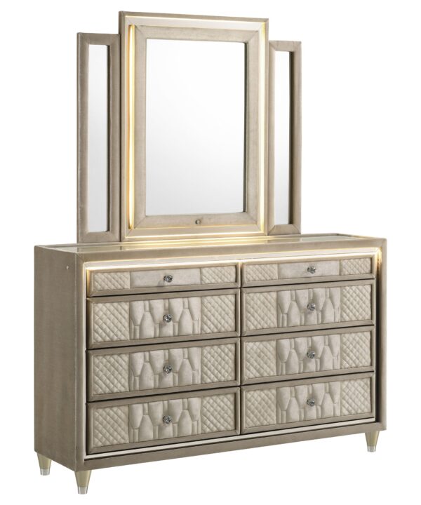 Lorient LED Dresser with LED Mirror - Luxe Home Furnishings (Jersey City, NJ)