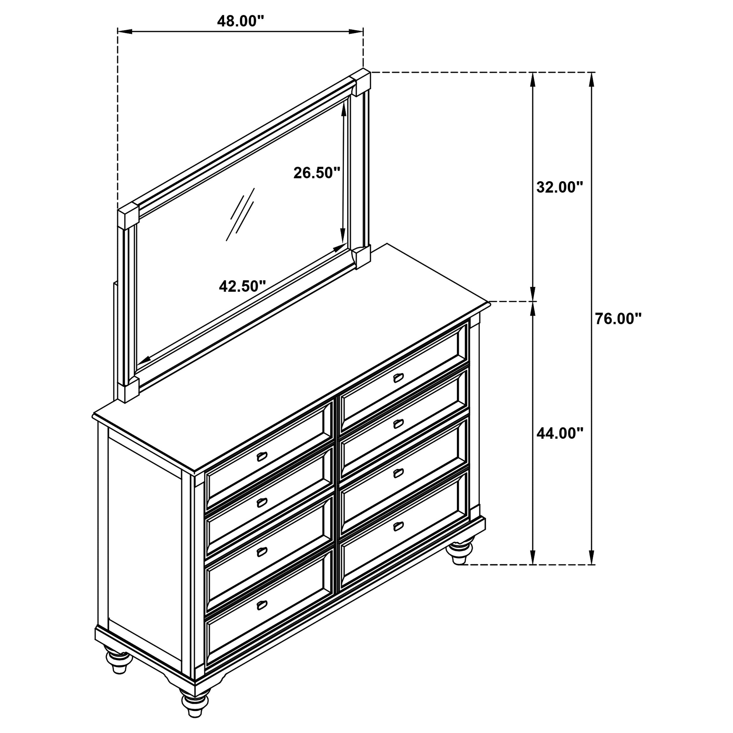 Andover Dresser with Mirror - Luxe Home Furnishings (Jersey City, NJ)