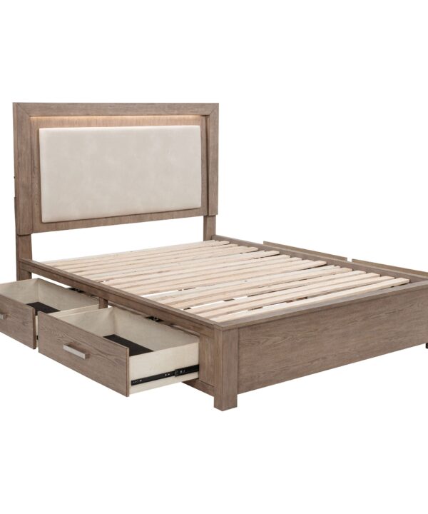 Kenora Panel Platform Storage Bed with LED Lighting