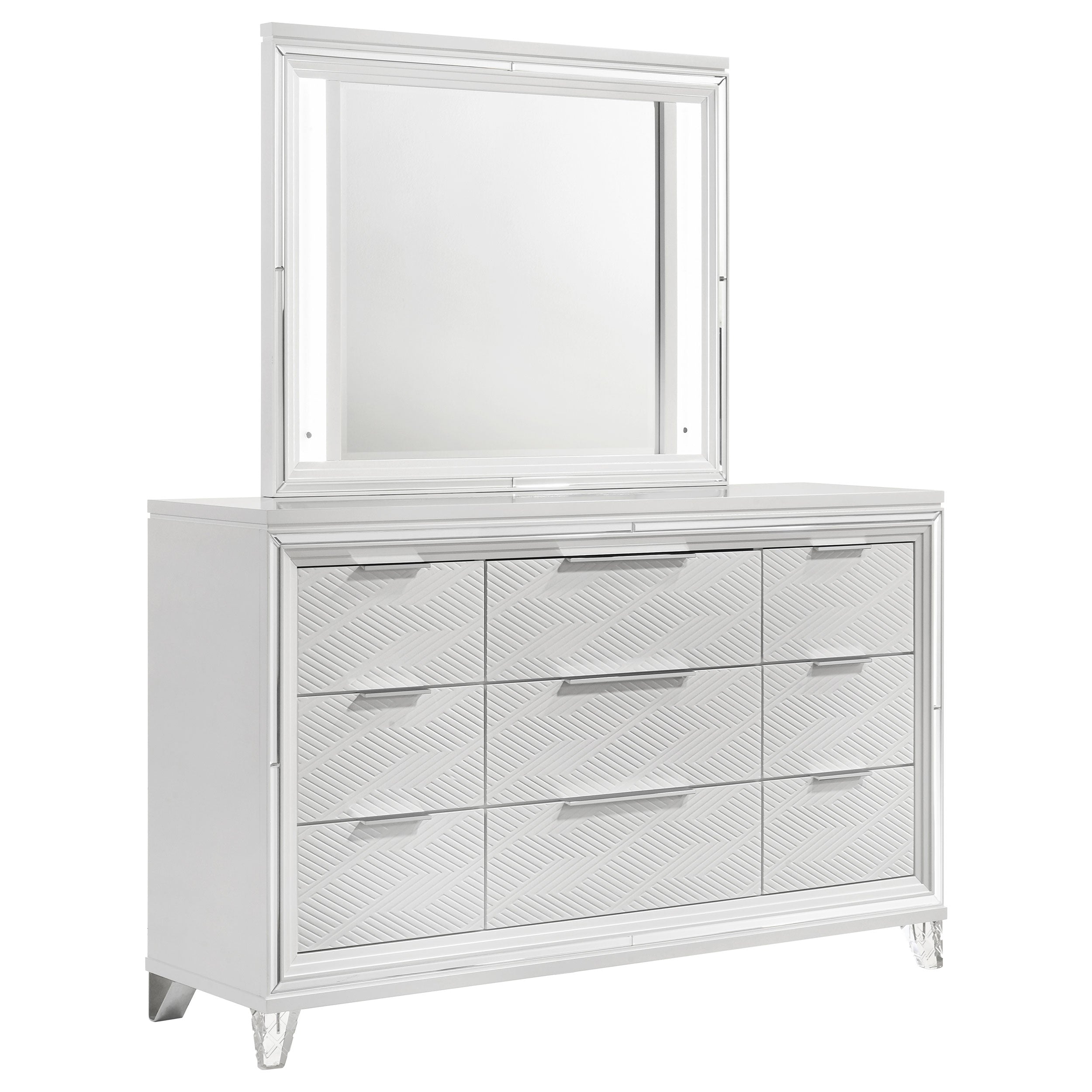 Marmore Dresser with Mirror - Luxe Home Furnishings (Jersey City, NJ)