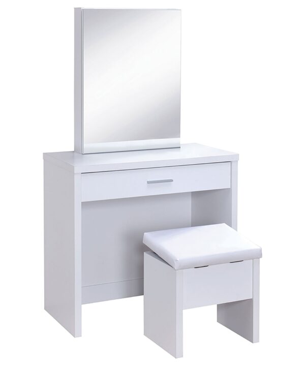 Harvey Makeup Vanity Table with Mirror and Stool - Luxe Home Furnishings (Jersey City, NJ)