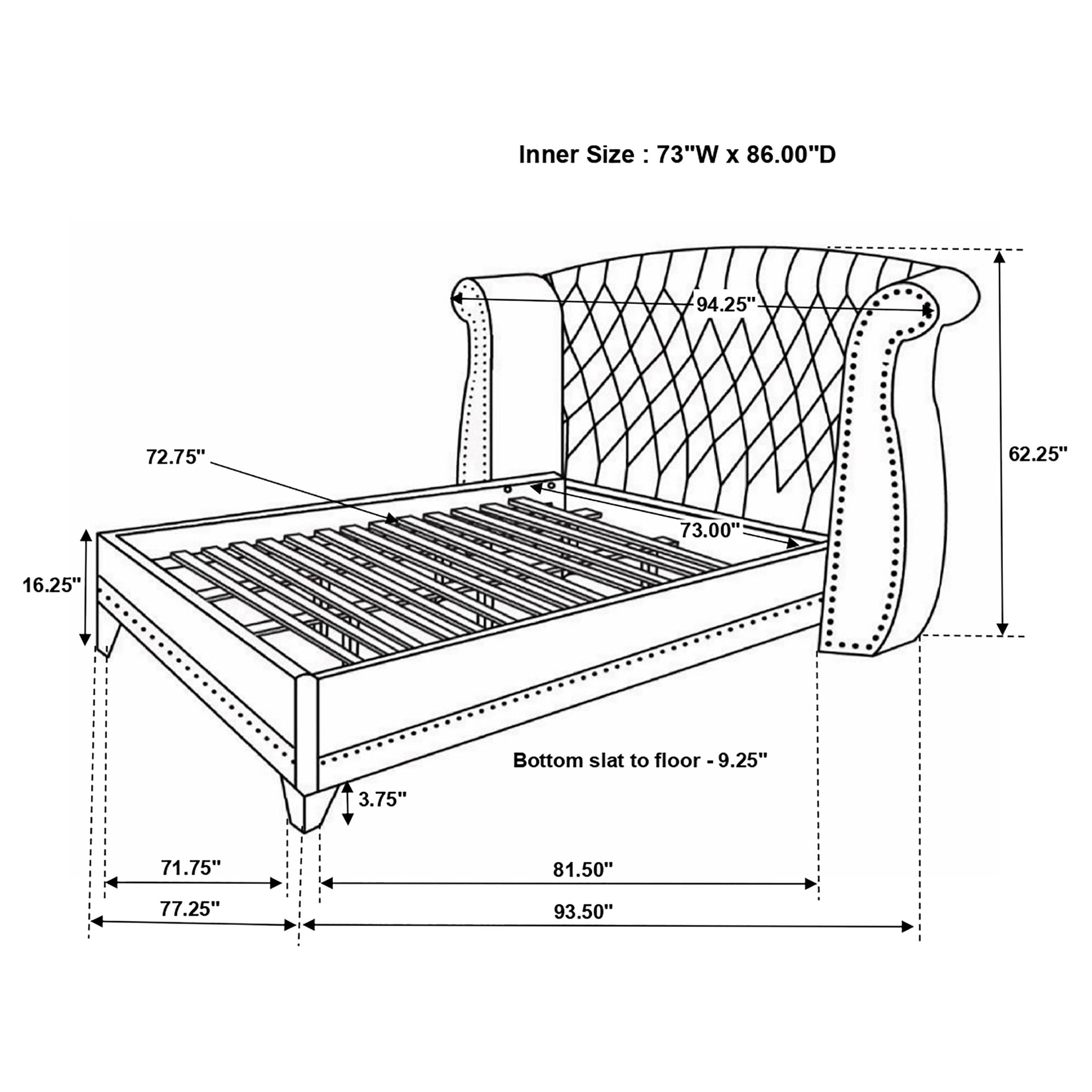 Barzini Wingback Platform Bed - Luxe Home Furnishings (Jersey City, NJ)