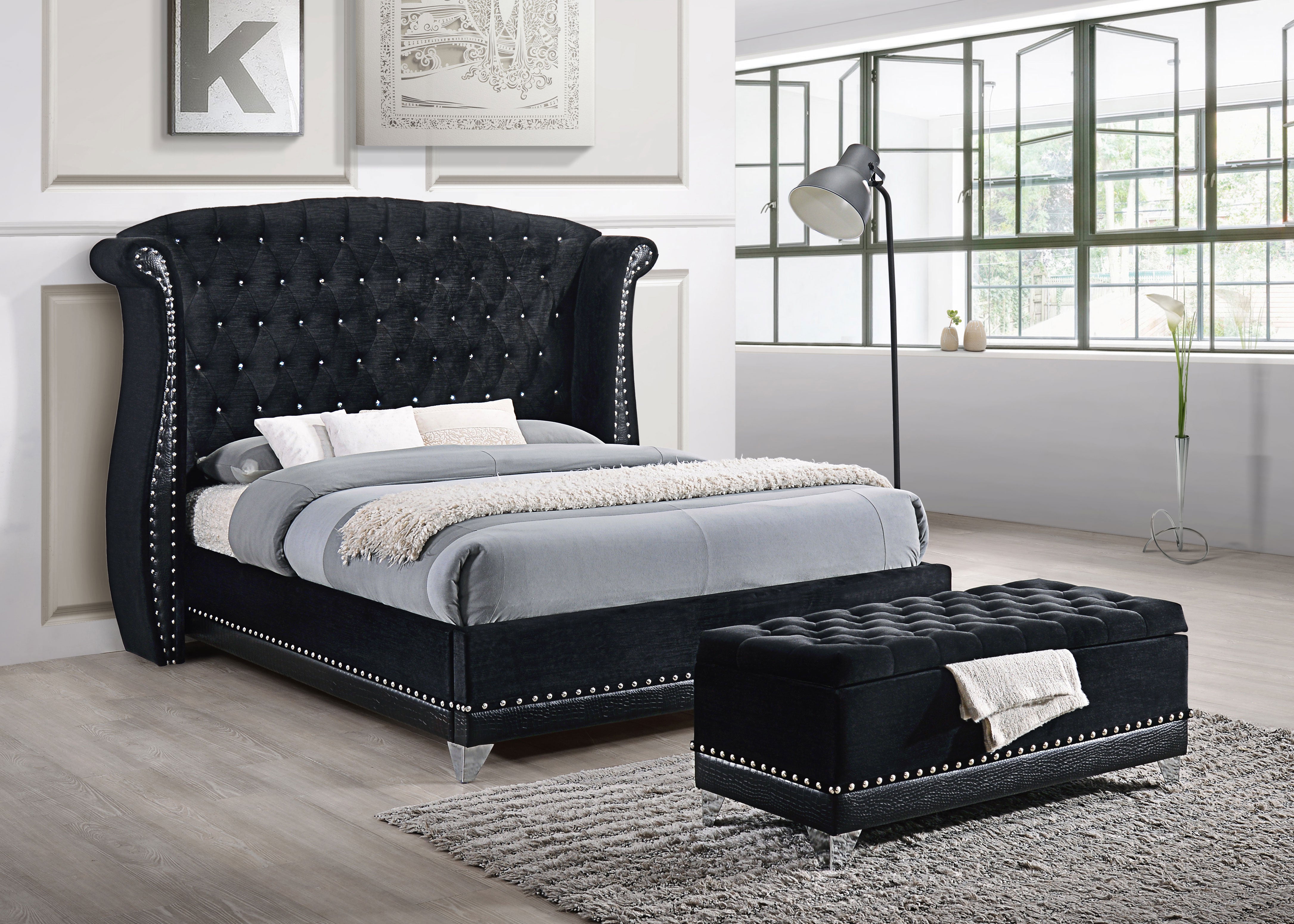 Barzini Wingback Platform Bed - Luxe Home Furnishings (Jersey City, NJ)