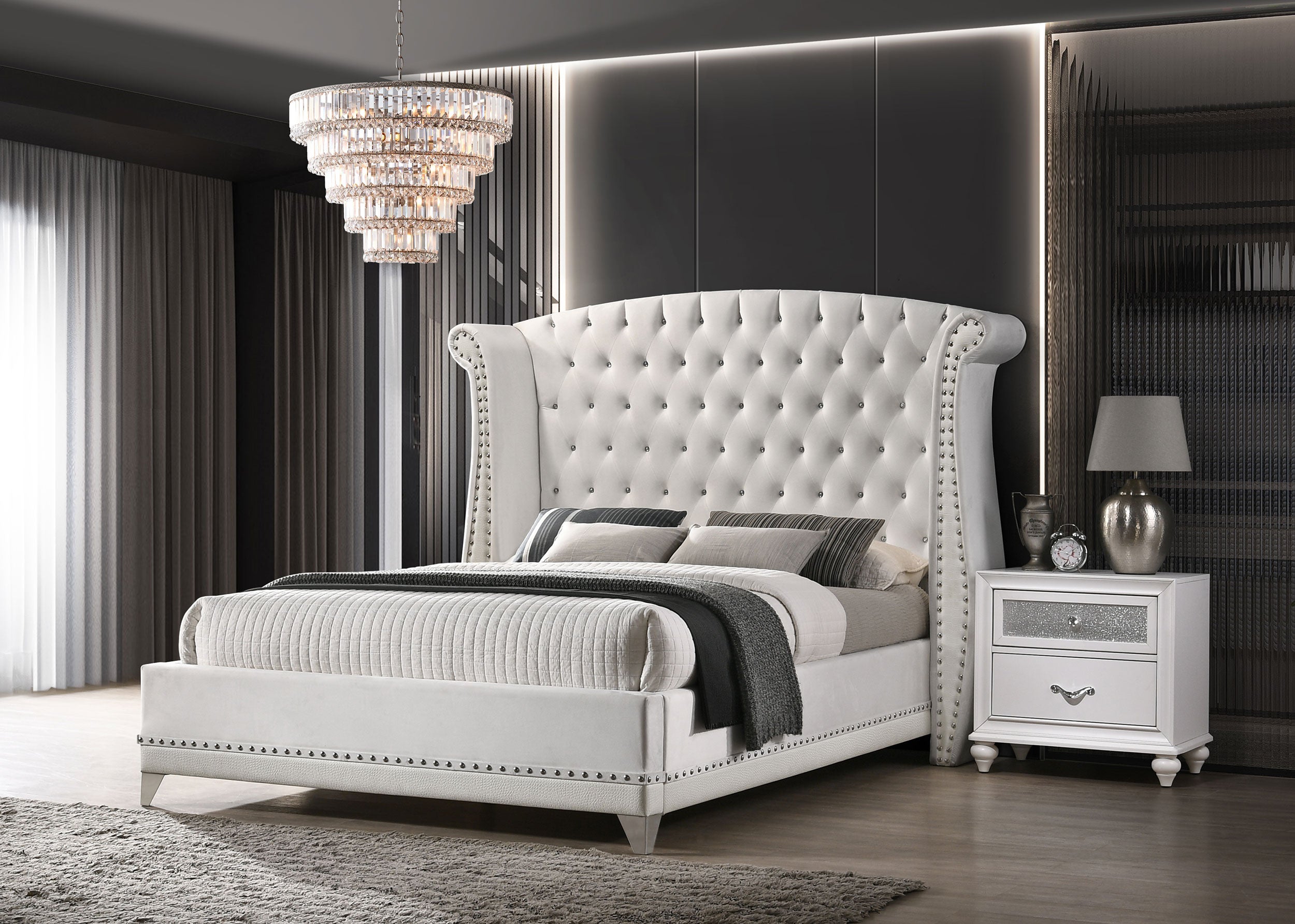 Barzini Wingback Platform Bed - Luxe Home Furnishings (Jersey City, NJ)