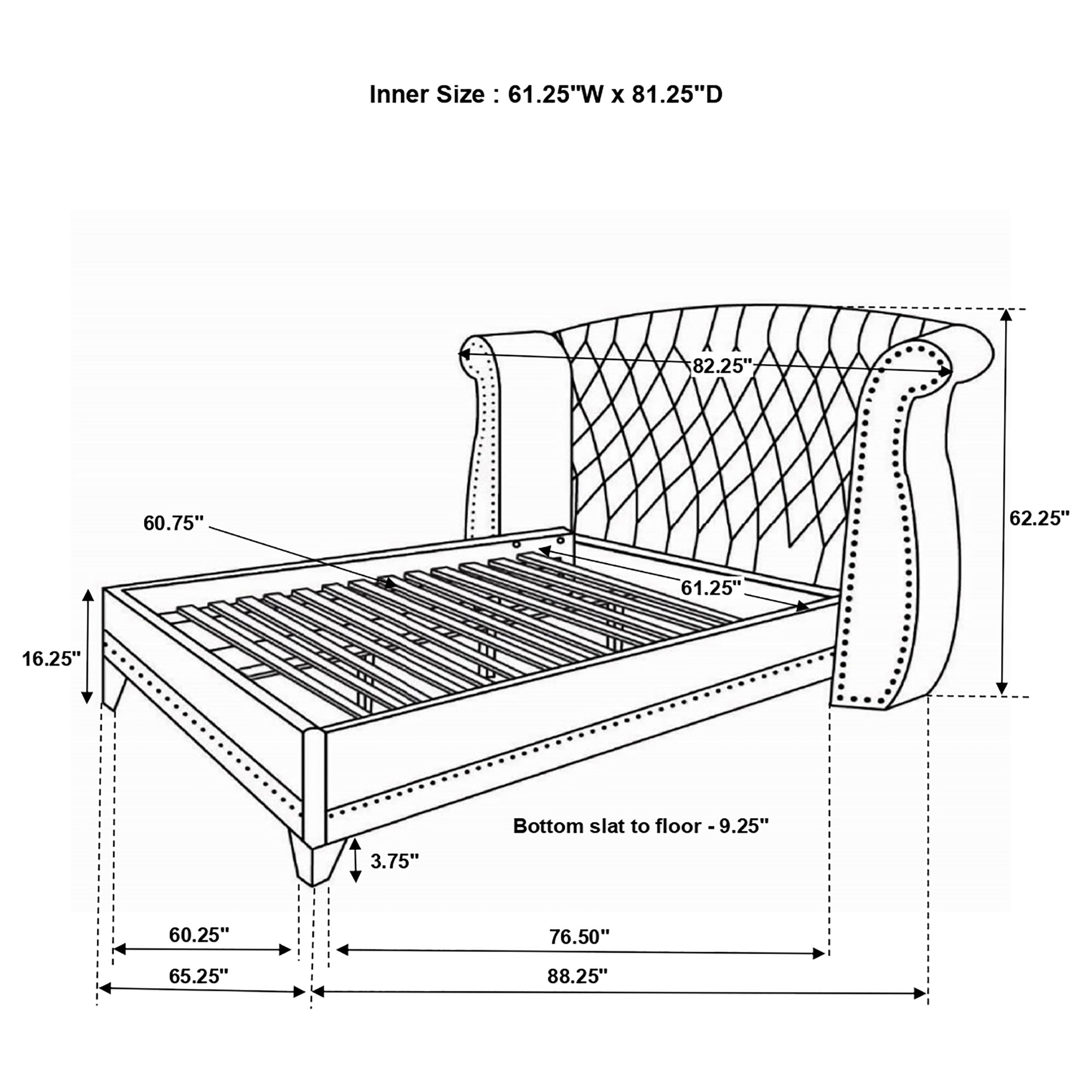 Barzini Wingback Platform Bed - Luxe Home Furnishings (Jersey City, NJ)