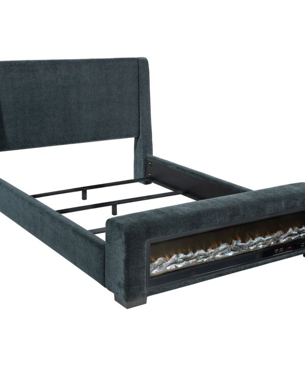 Preston Wingback Bed with Flame Visualizer and Bluetooth Speaker