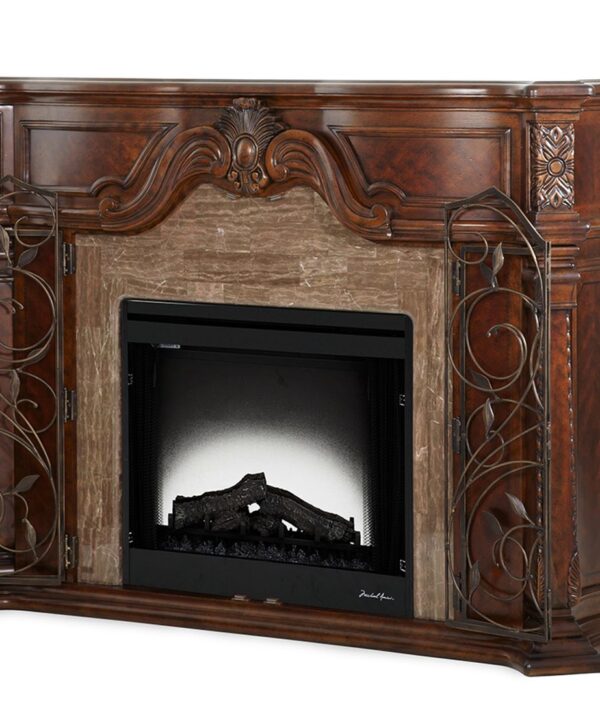 AICO Windsor Court Fireplace without Insert in Vintage Fruitwood image