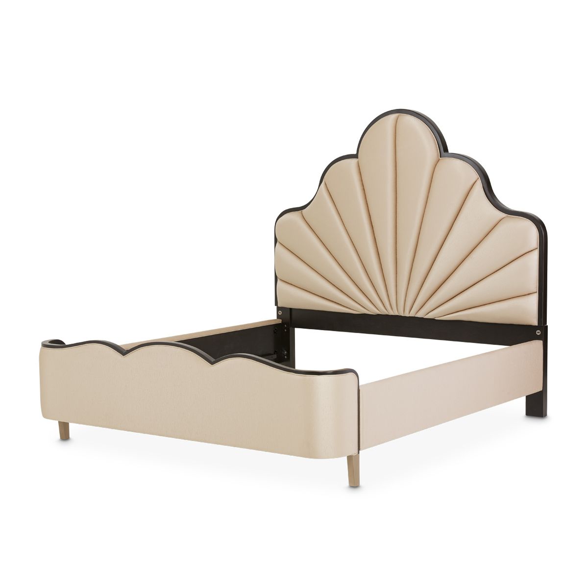 AICO Malibu Crest King Scalloped Panel Bed in Dark Espresso - Luxe Home Furnishings (Jersey City, NJ)