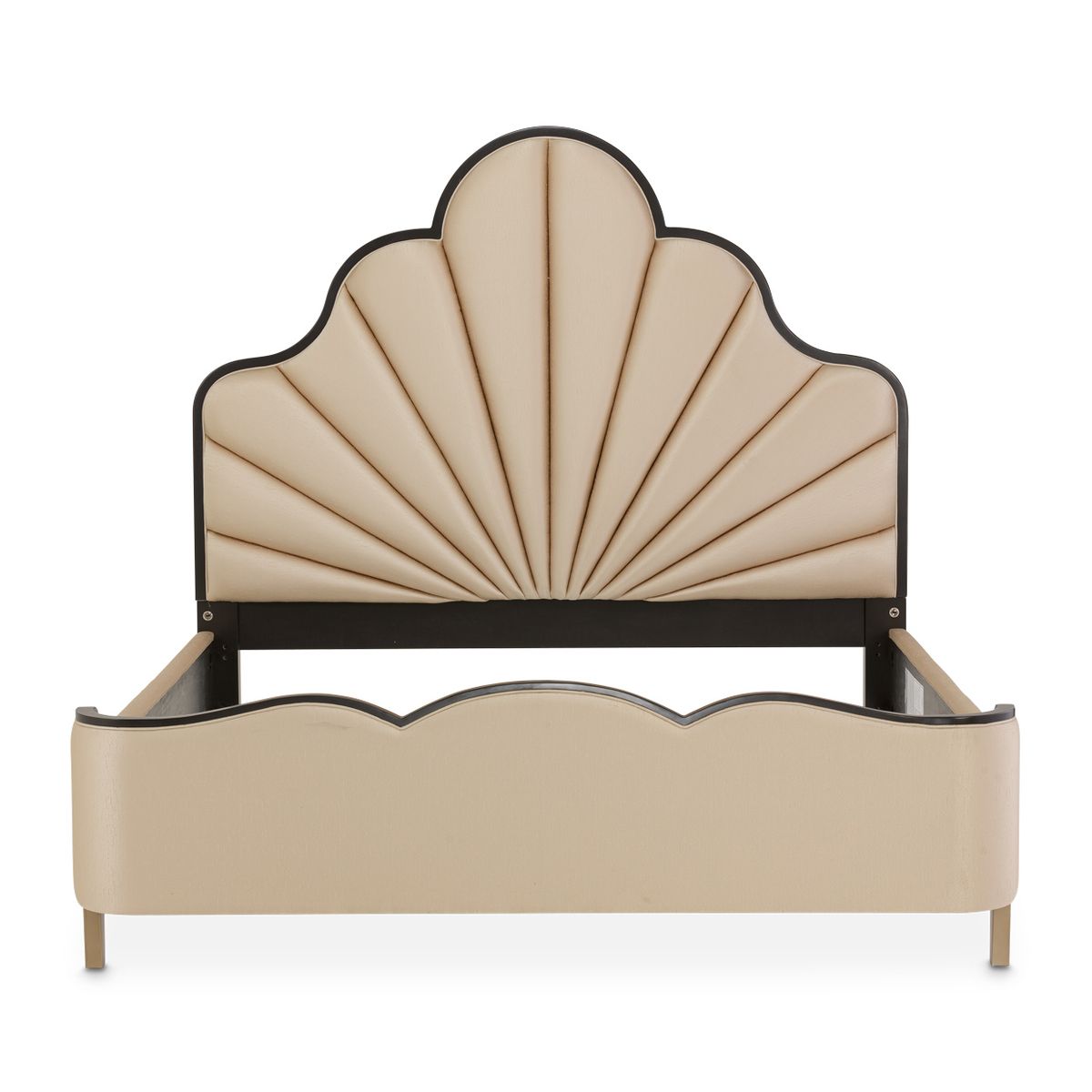 AICO Malibu Crest King Scalloped Panel Bed in Dark Espresso - Luxe Home Furnishings (Jersey City, NJ)
