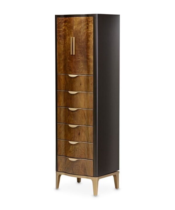 AICO Malibu Crest Swivel Lingerie Chest in Crotch Mahogany image