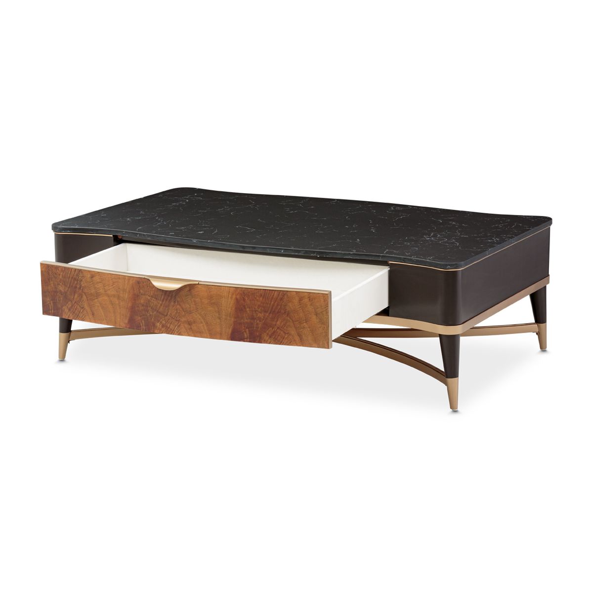 AICO Malibu Crest Rectangular Cocktail Table in Crotch Mahogany - Luxe Home Furnishings (Jersey City, NJ)