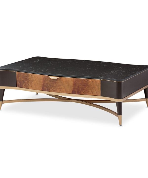 AICO Malibu Crest Rectangular Cocktail Table in Crotch Mahogany image