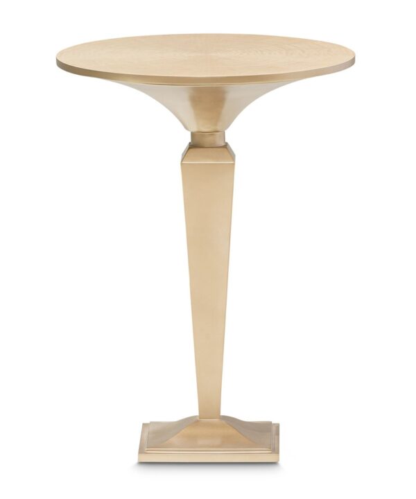 AICO Malibu Crest Round Pedestal Tea Table in Crotch Mahogany image