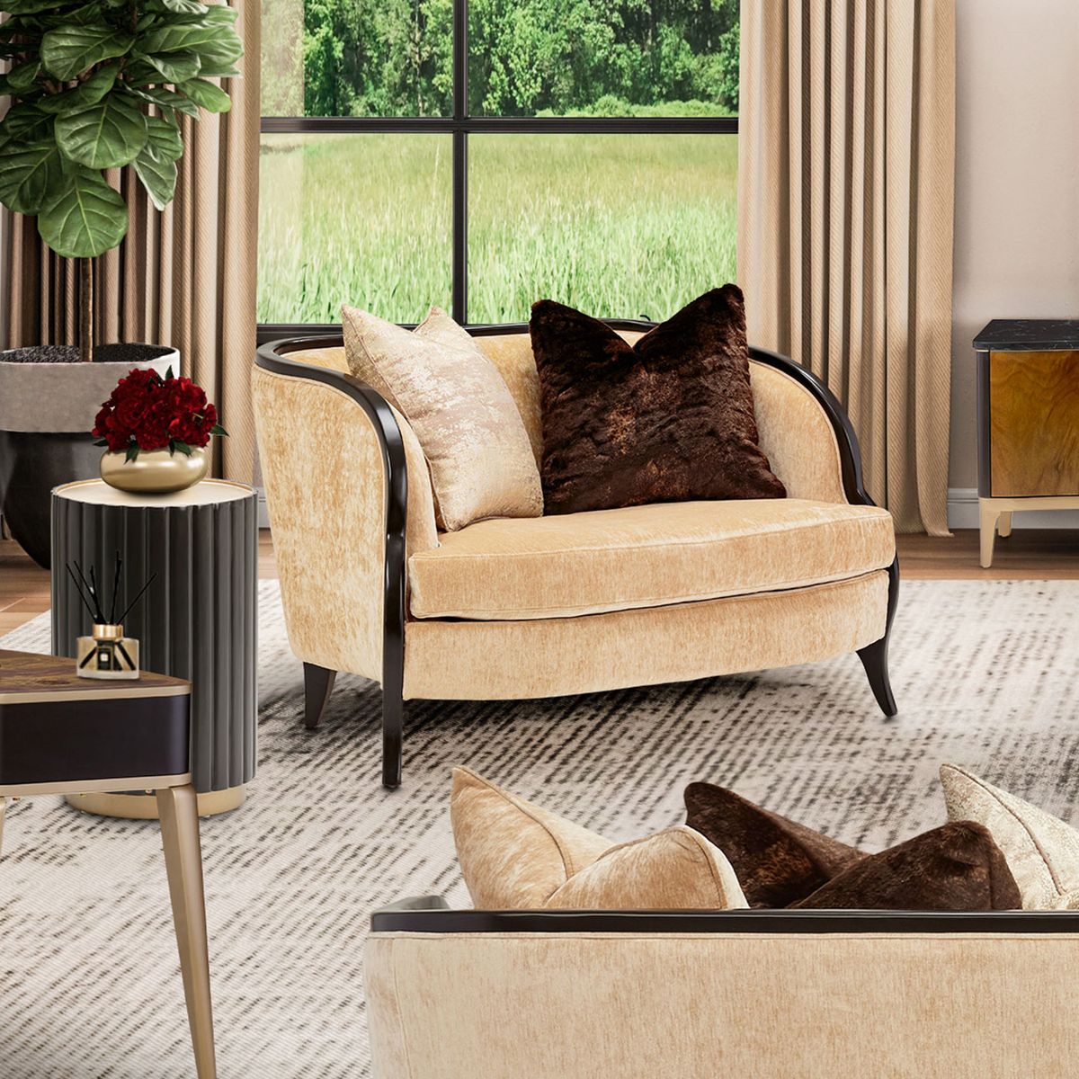 AICO Malibu Crest Round Chairside Table in Dark Espresso - Luxe Home Furnishings (Jersey City, NJ)