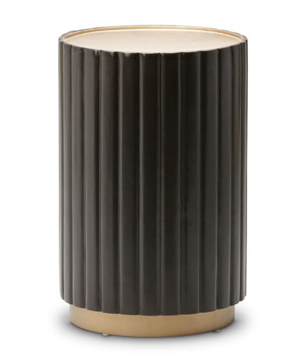 AICO Malibu Crest Round Chairside Table in Dark Espresso image