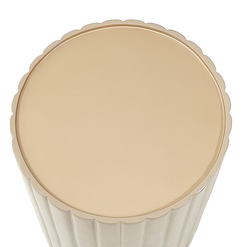 AICO Malibu Crest Round Chairside Table in Chardonnay - Luxe Home Furnishings (Jersey City, NJ)