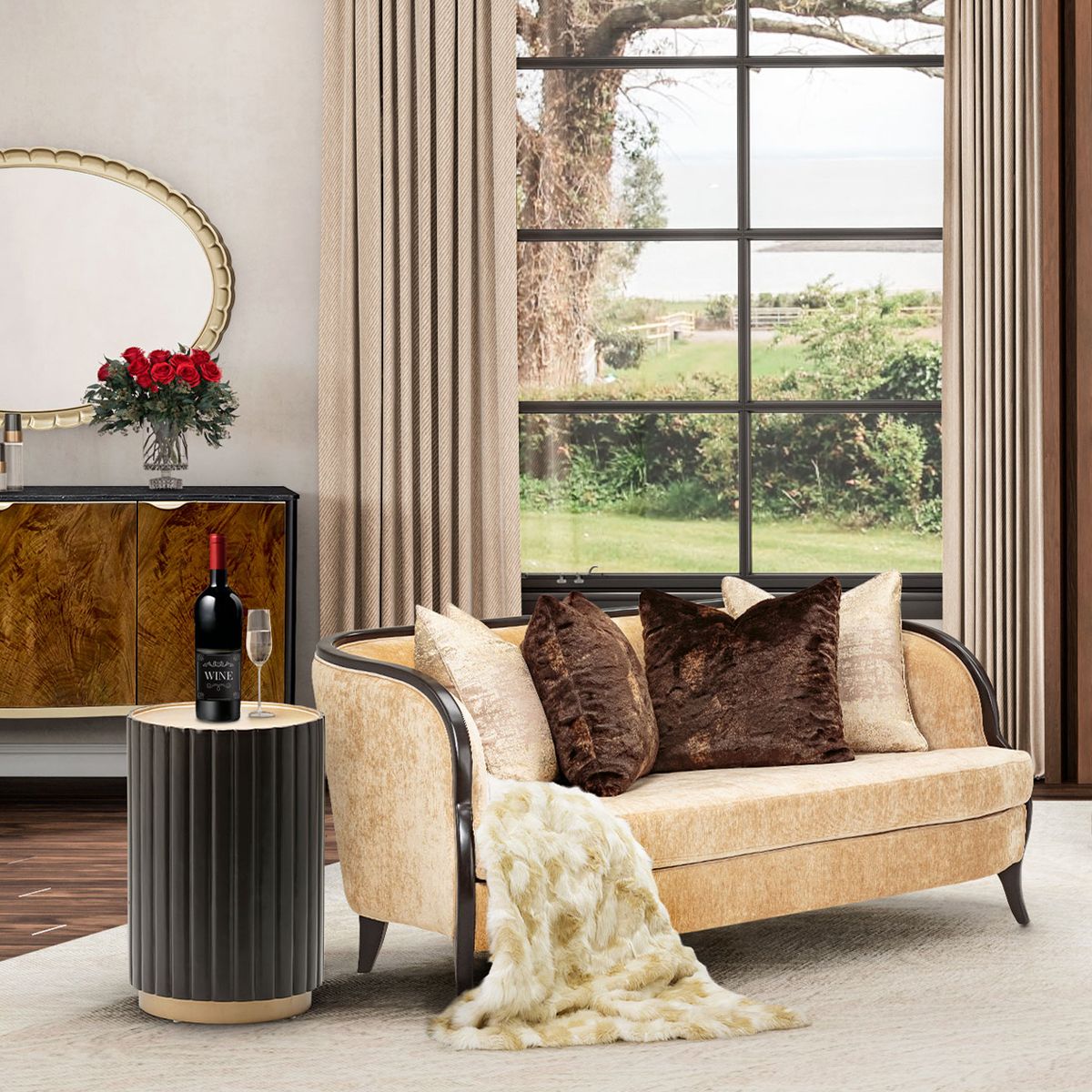 AICO Malibu Crest Loveseat in Dark Espresso - Luxe Home Furnishings (Jersey City, NJ)