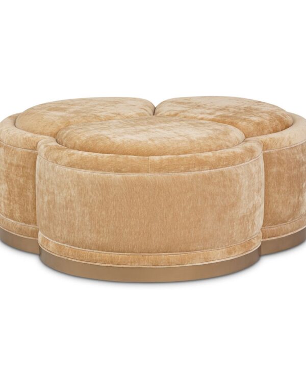 AICO Malibu Crest Clover Cocktail Ottoman in Dark Espresso image