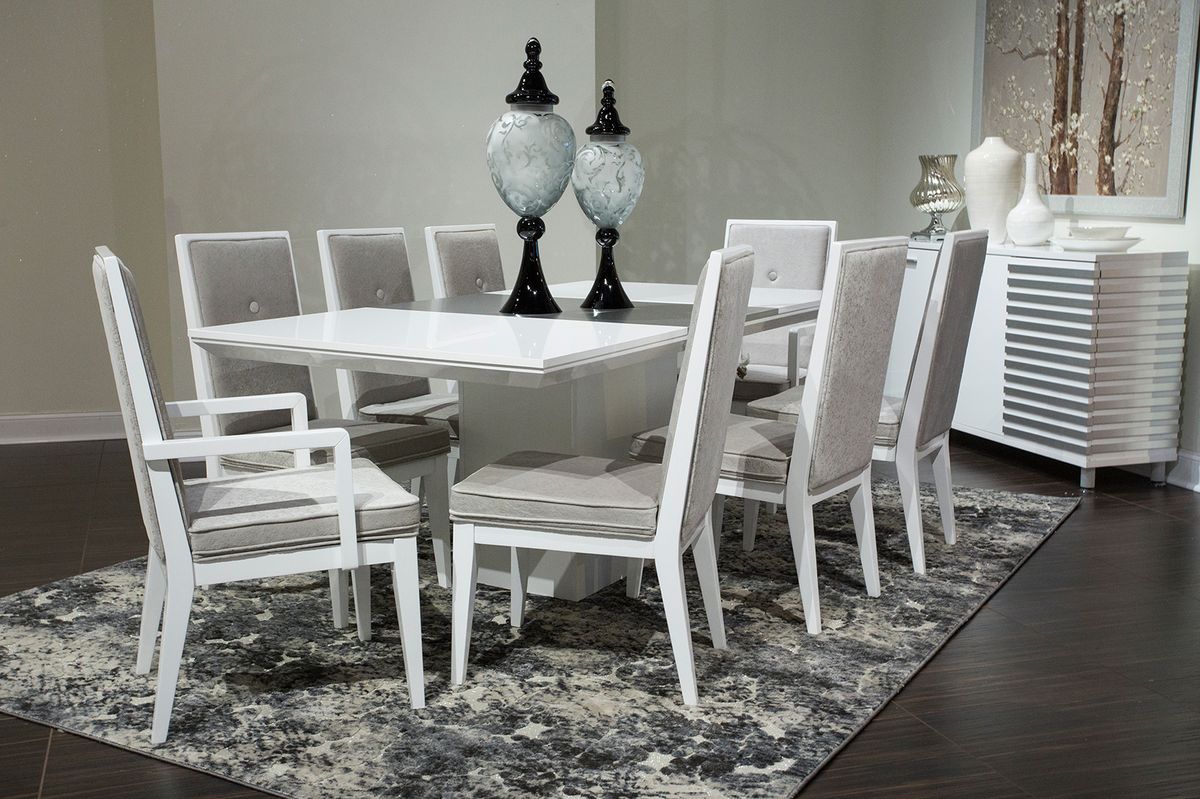 Aico Furniture Horizons Arm Chair in Cloud White (Set of 2) - Luxe Home Furnishings (Jersey City, NJ)