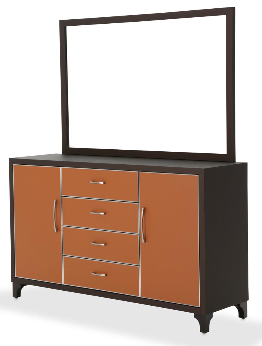 Aico 21 Cosmopolitan Mirror in Orange/Umber - Luxe Home Furnishings (Jersey City, NJ)