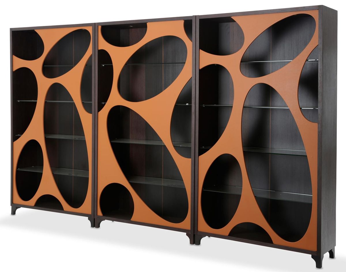 Aico 21 Cosmopolitan Curio Side Cabinet in Orange/Umber - Luxe Home Furnishings (Jersey City, NJ)