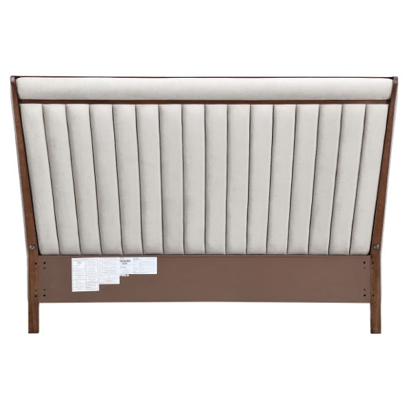 AICO Furniture Houston Queen Channel Tufted Bed in Walnut - Luxe Home Furnishings (Jersey City, NJ)