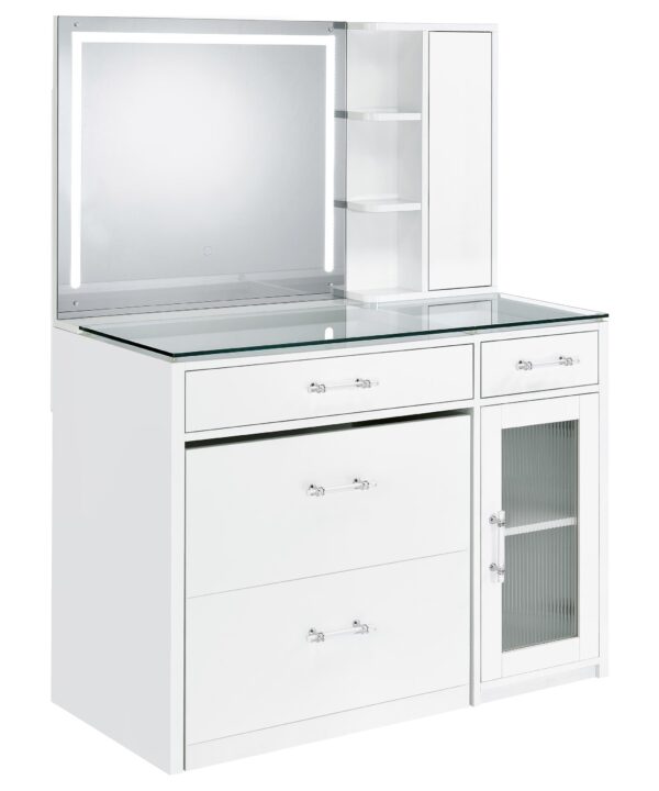 Flora Makeup Vanity Table with LED Mirror and Stool - Luxe Home Furnishings (Jersey City, NJ)