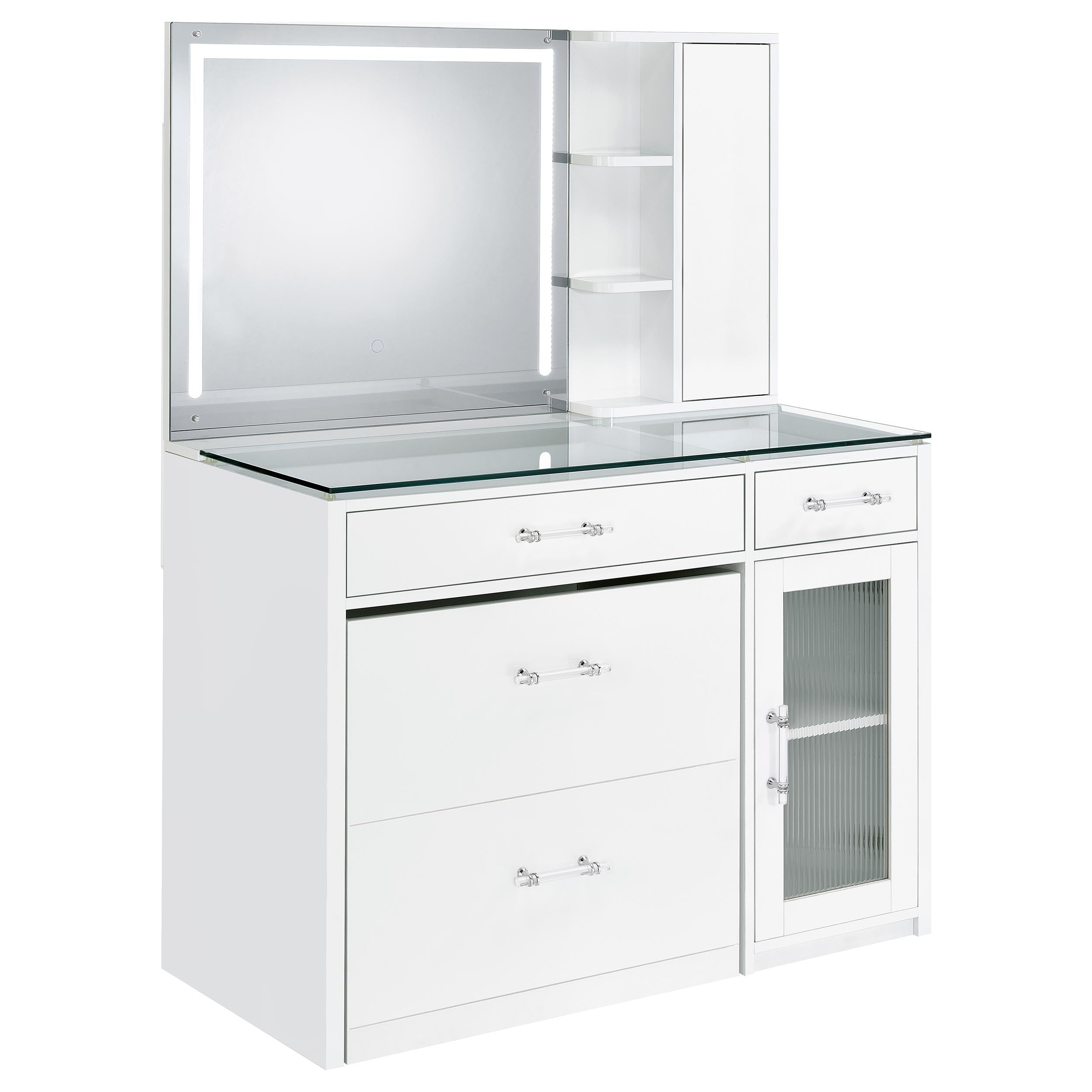 Flora Makeup Vanity Table with LED Mirror and Stool - Luxe Home Furnishings (Jersey City, NJ)