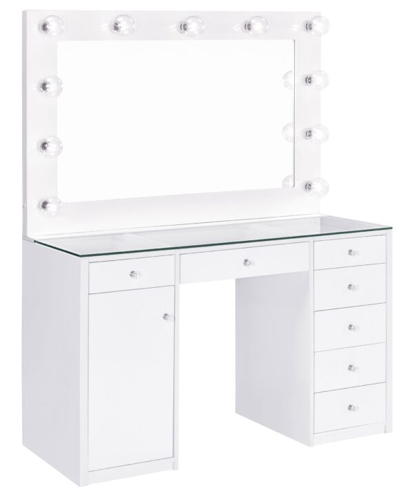 Acena Makeup Vanity Table with LED Mirror - Luxe Home Furnishings (Jersey City, NJ)