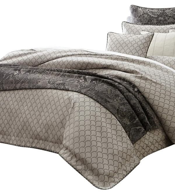 AICO Paragon 9-pc Queen Comforter Set in Taupe image