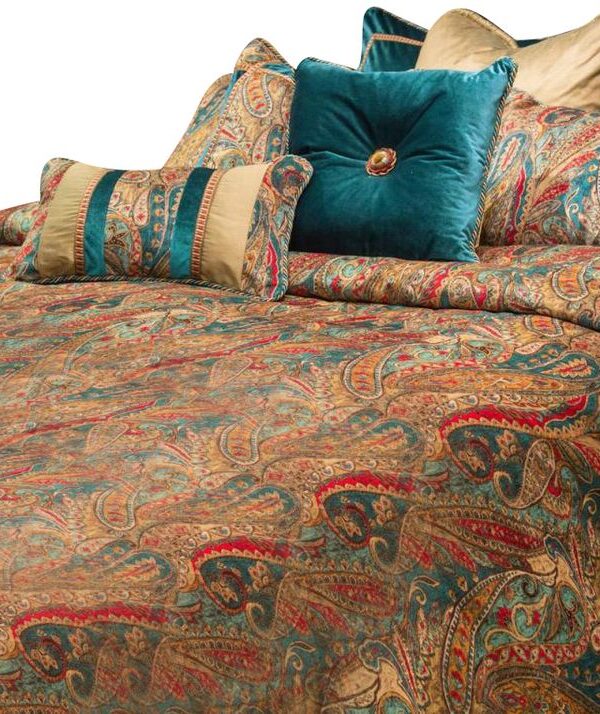 AICO Seville 9-pc Queen Comforter Set in Honey image