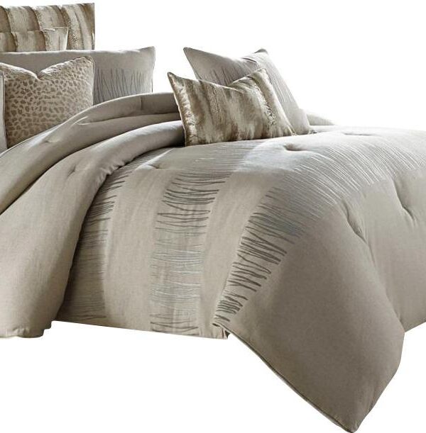 Captiva 10-pc King Comforter Set in Neutral - Luxe Home Furnishings (Jersey City, NJ)