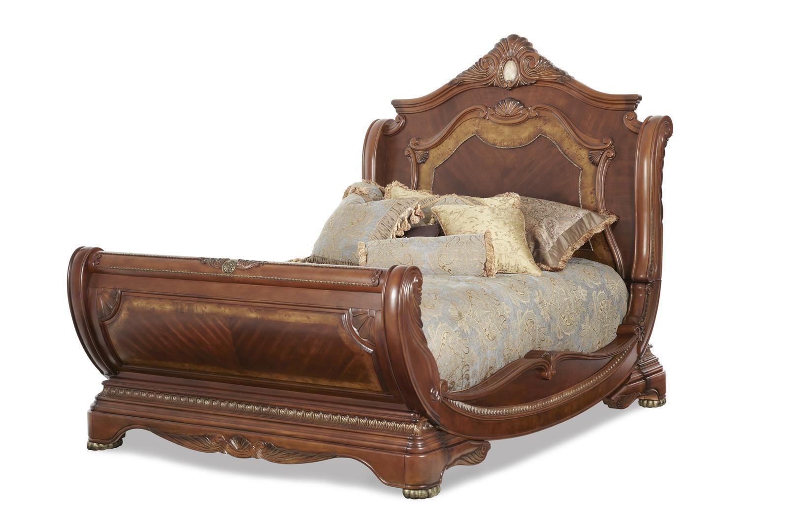 Cortina Cal King Sleigh Bed in Honey Walnut - Luxe Home Furnishings (Jersey City, NJ)