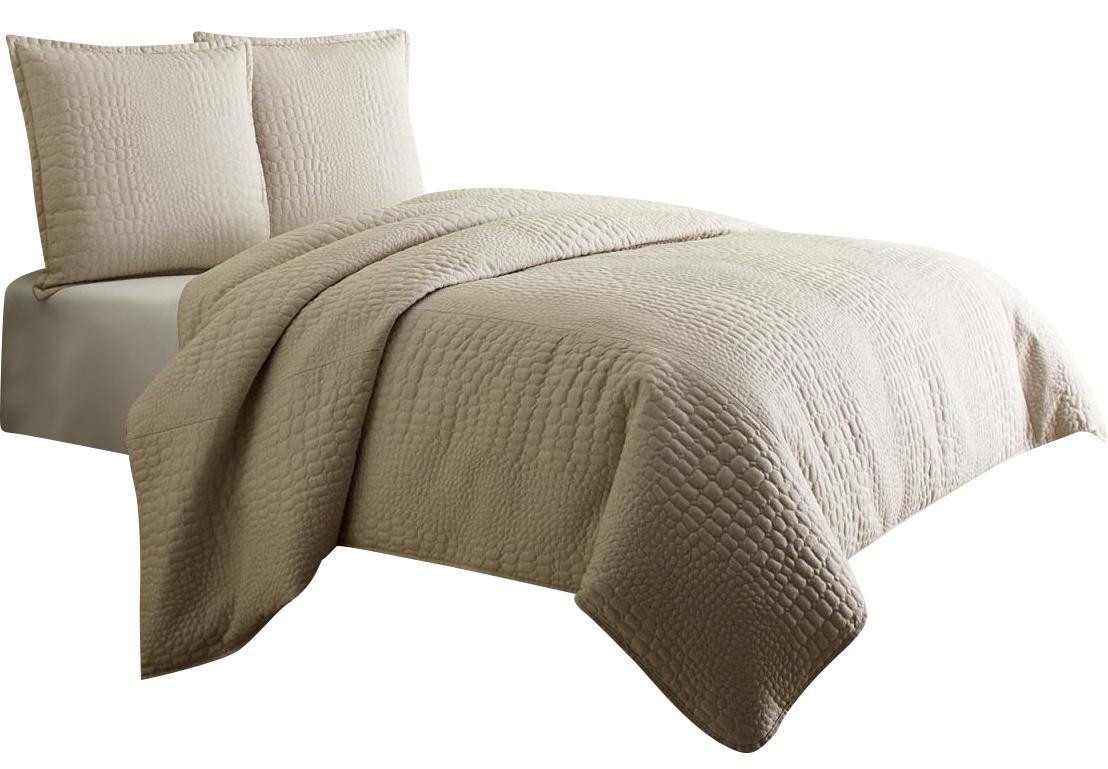 Dash 3-pc King Coverlet Set in Natural - Luxe Home Furnishings (Jersey City, NJ)