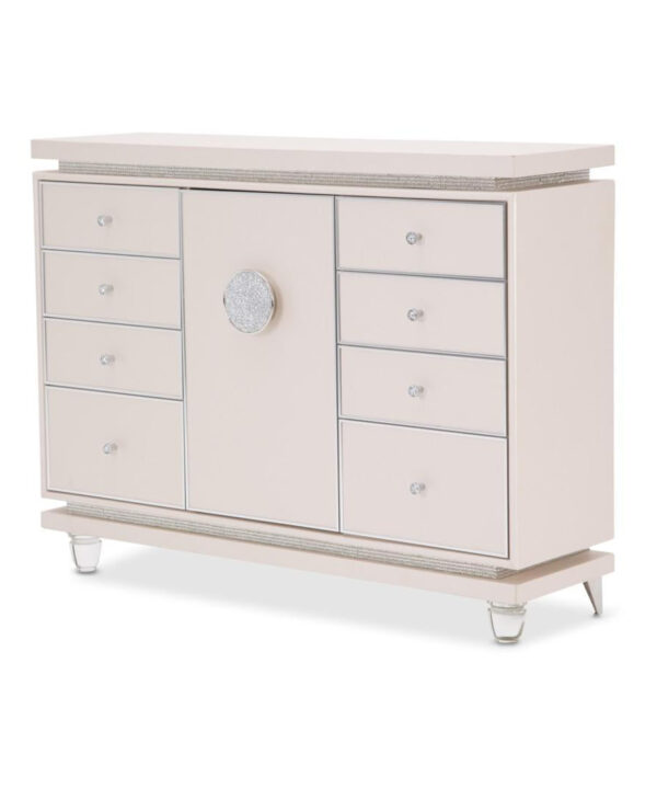 Glimmering Heights Upholstered Dresser in Ivory - Luxe Home Furnishings (Jersey City, NJ)