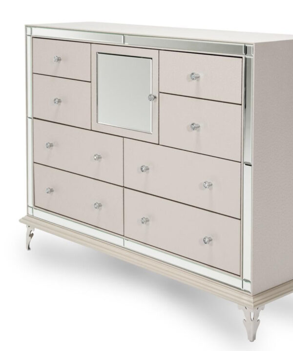 Hollywood Loft Upholstered Dresser in Frost - Luxe Home Furnishings (Jersey City, NJ)