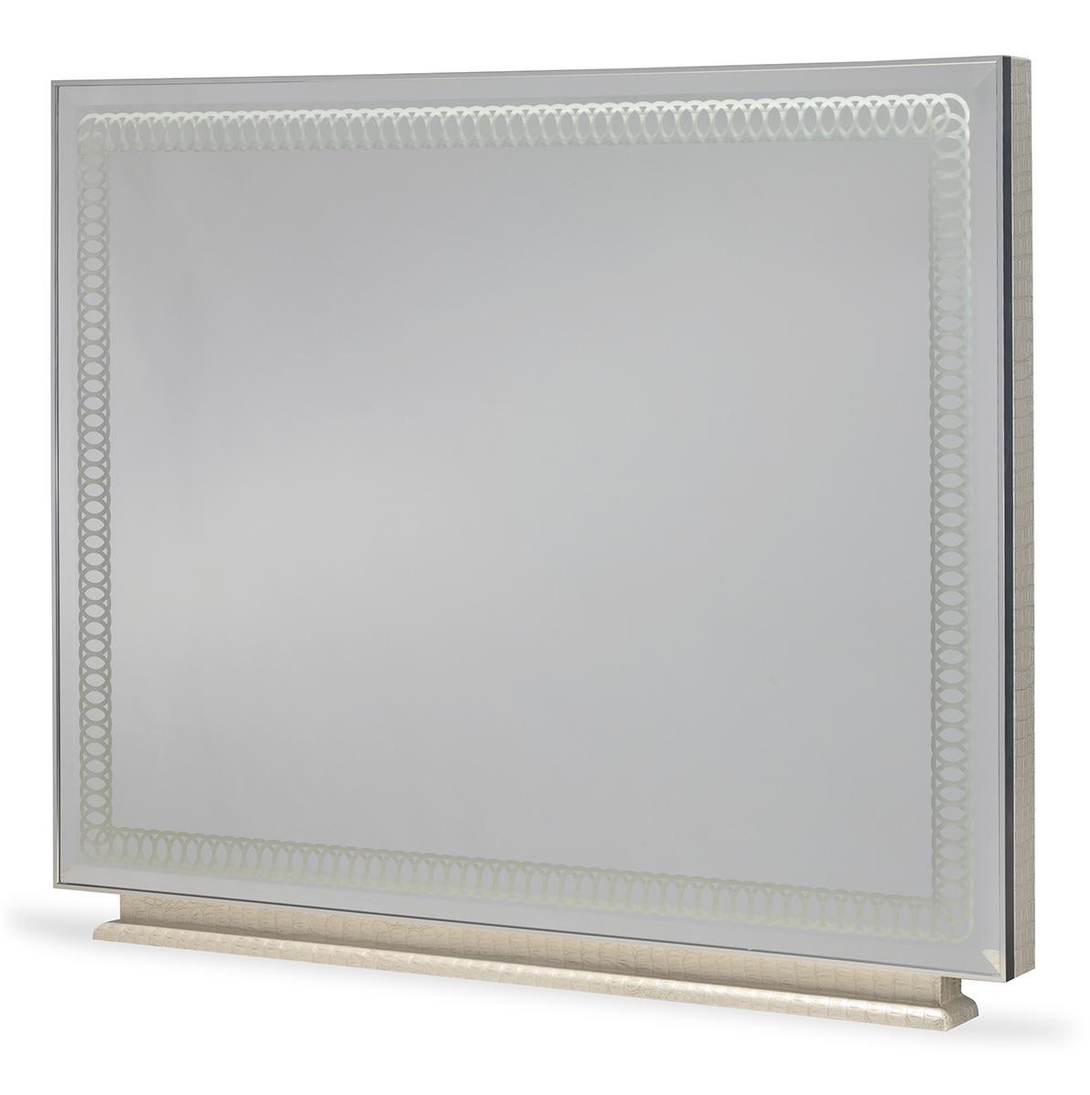Hollywood Swank Rectangular Dresser Mirror in Crystal Croc - Luxe Home Furnishings (Jersey City, NJ)