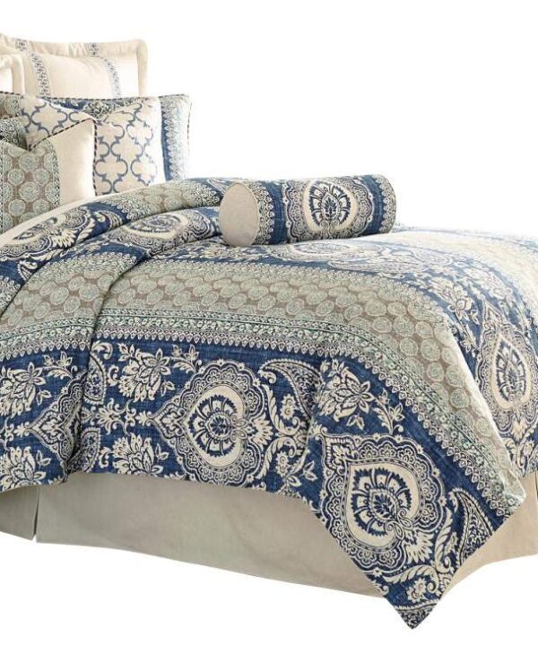 La Rochelle 9-pc Queen Comforter Set in Cadet - Luxe Home Furnishings (Jersey City, NJ)