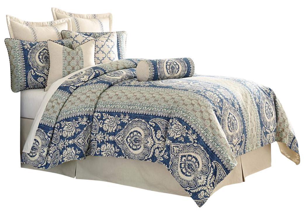 La Rochelle 9-pc Queen Comforter Set in Cadet - Luxe Home Furnishings (Jersey City, NJ)