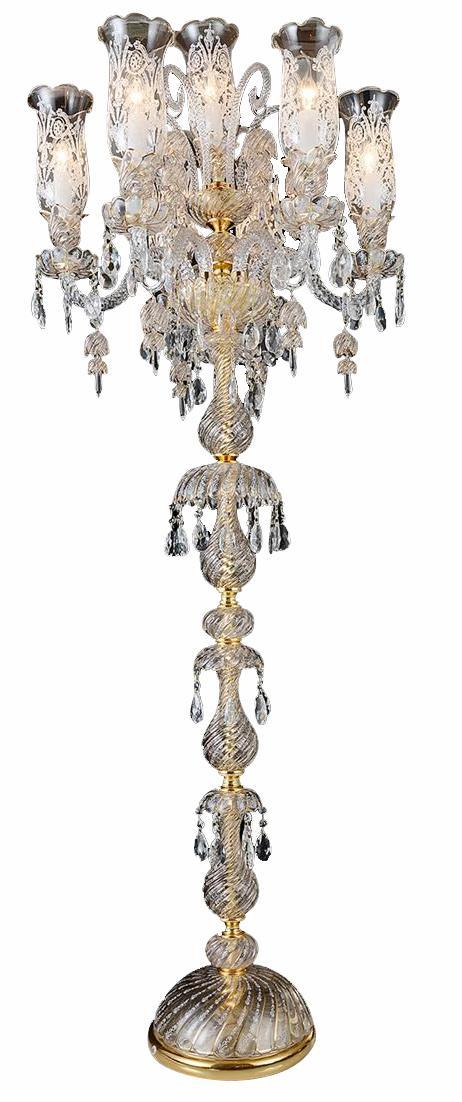 Lighting Garnier 7 Light Floor Lamp in Clear and Gold - Luxe Home Furnishings (Jersey City, NJ)