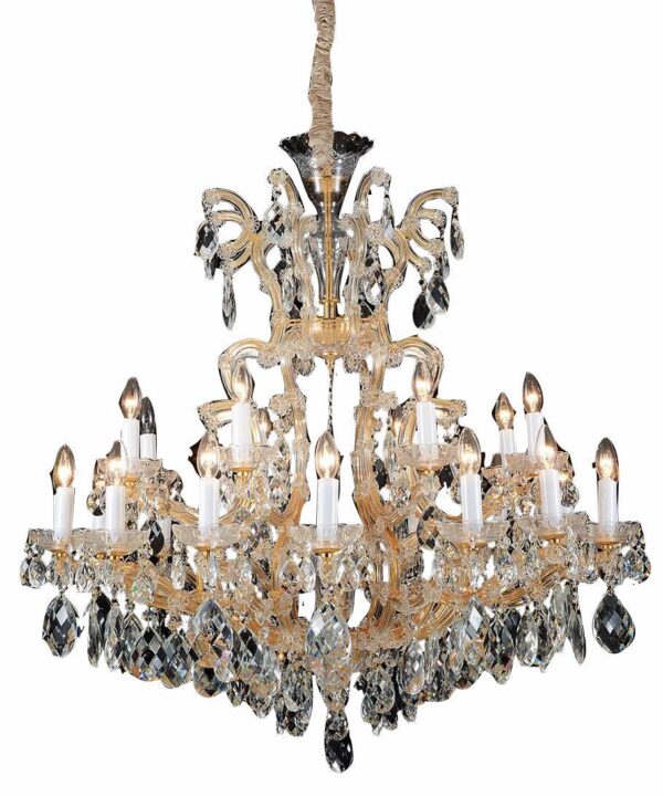 Lighting La Scala 19 Light Chandelier in Cognac and Gold - Luxe Home Furnishings (Jersey City, NJ)