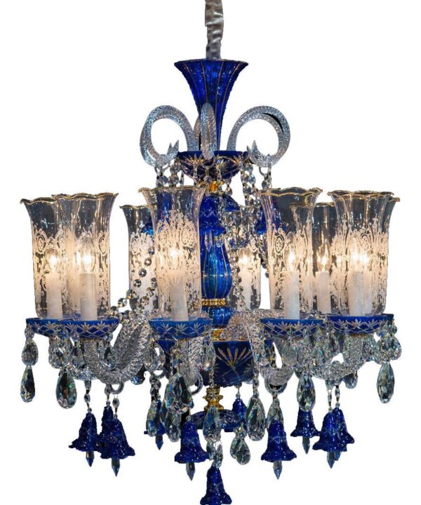 Lighting Winter Palace 10 Light Chandelier in Blue, Clear and Gold - Luxe Home Furnishings (Jersey City, NJ)