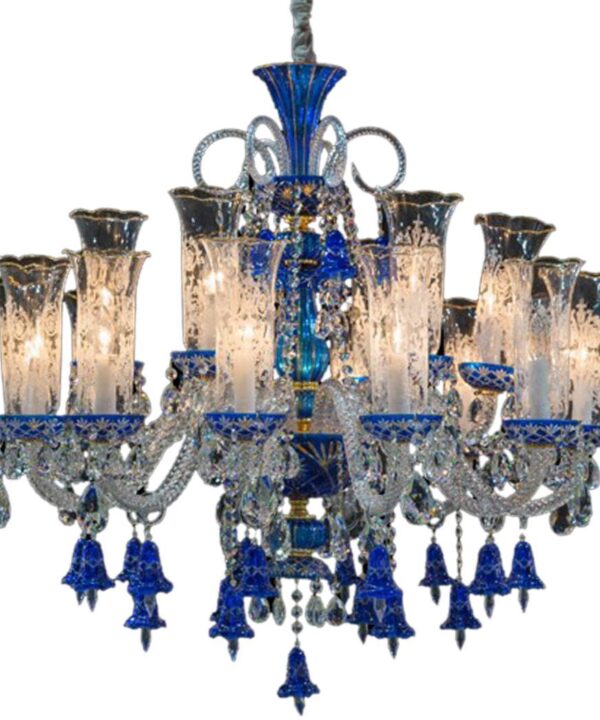 Lighting Winter Palace 18 Light Chandelier in Blue, Clear and Gold - Luxe Home Furnishings (Jersey City, NJ)