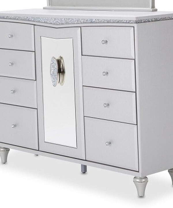 Melrose Plaza Upholstered Dresser in Dove - Luxe Home Furnishings (Jersey City, NJ)
